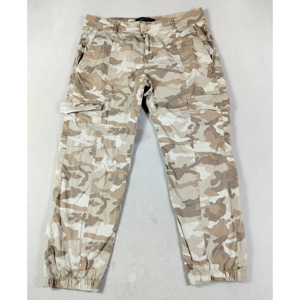 Sanctuary Cargo Pants Womens 32 Beige Camo Jogger Standard Surplus‎ Stretch